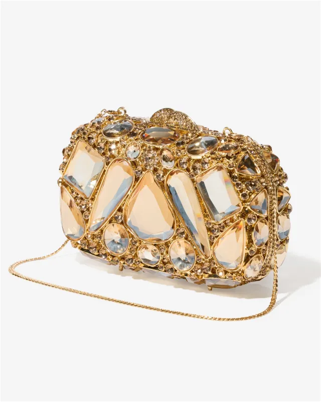 Large Gem Clutch Gold made by Boston Proper