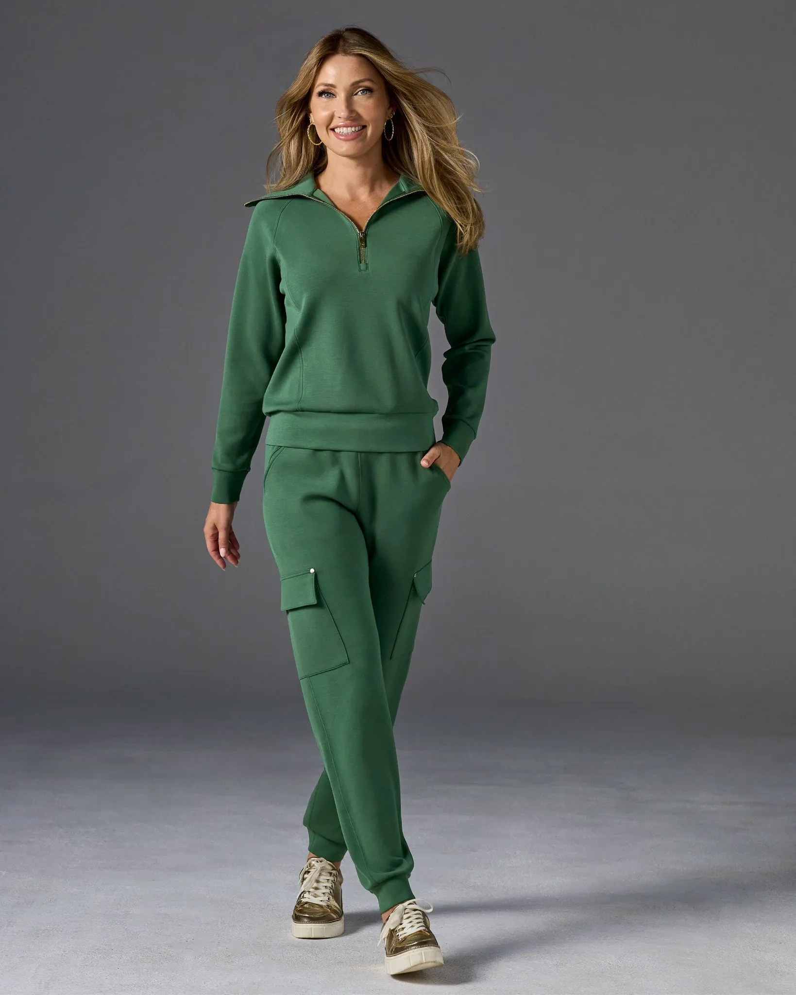 Luxe Lounge Cargo Pocket Jogger Pineneedle sold by Boston Proper