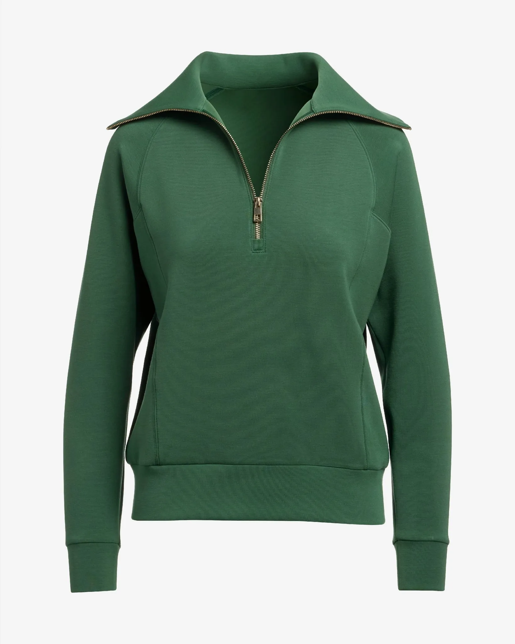 Luxe Lounge Half Zip Sweatshirt Pineneedle sold by Boston Proper product image thumbnail 2