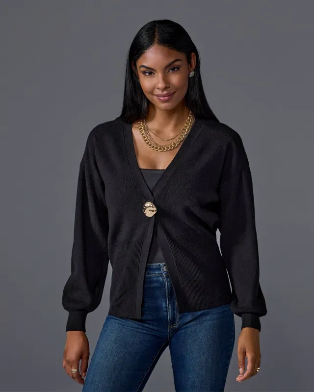 Single Button Cardigan Black sold by Boston Proper