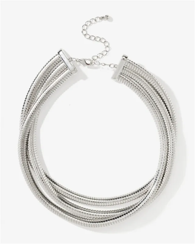 Slinky Layered Necklace Silver sold by Boston Proper