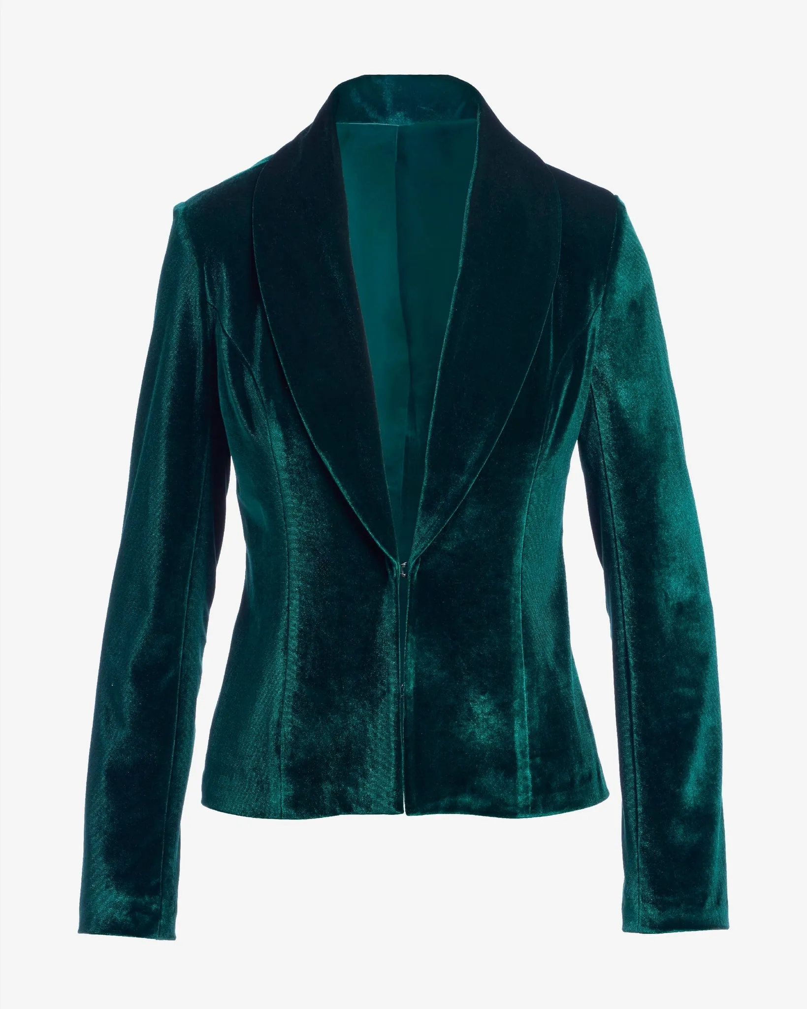 Velvet Shawl Collar Blazer Emerald sold by Boston Proper product image thumbnail 2
