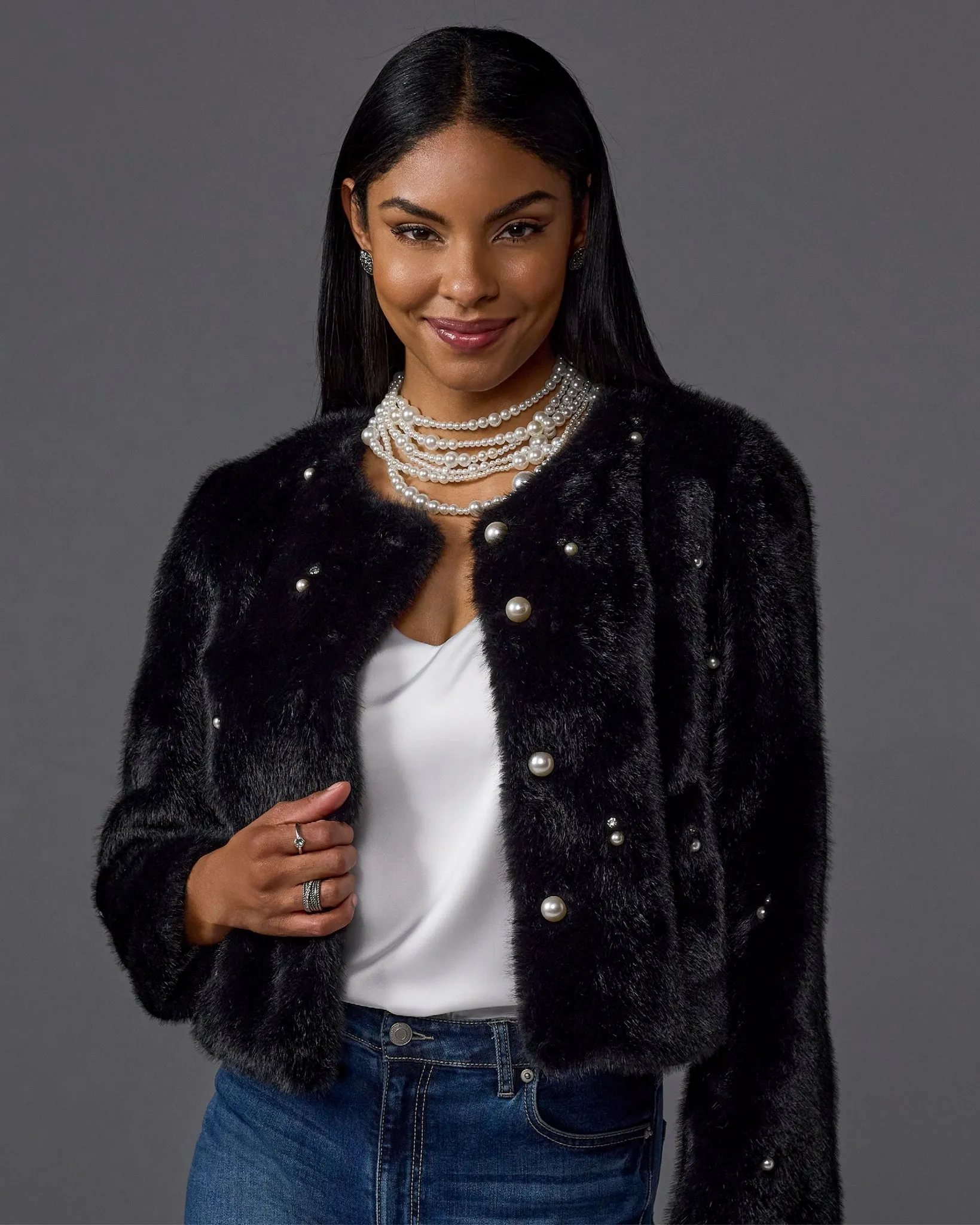 Pearl Strappy Necklace White sold by Boston Proper product image thumbnail 2