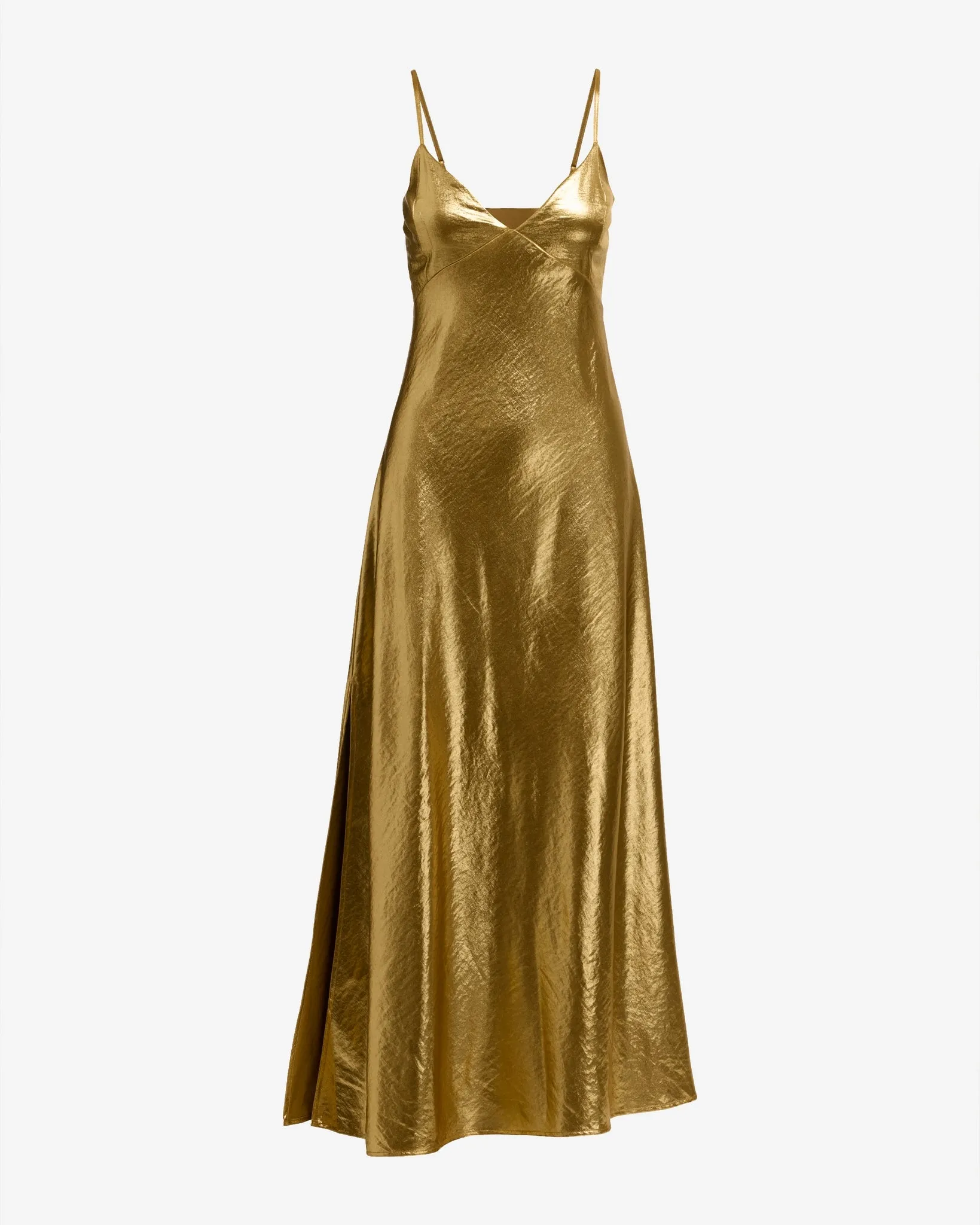 Metallic Satin Slip Dress Gold sold by Boston Proper product image thumbnail 2