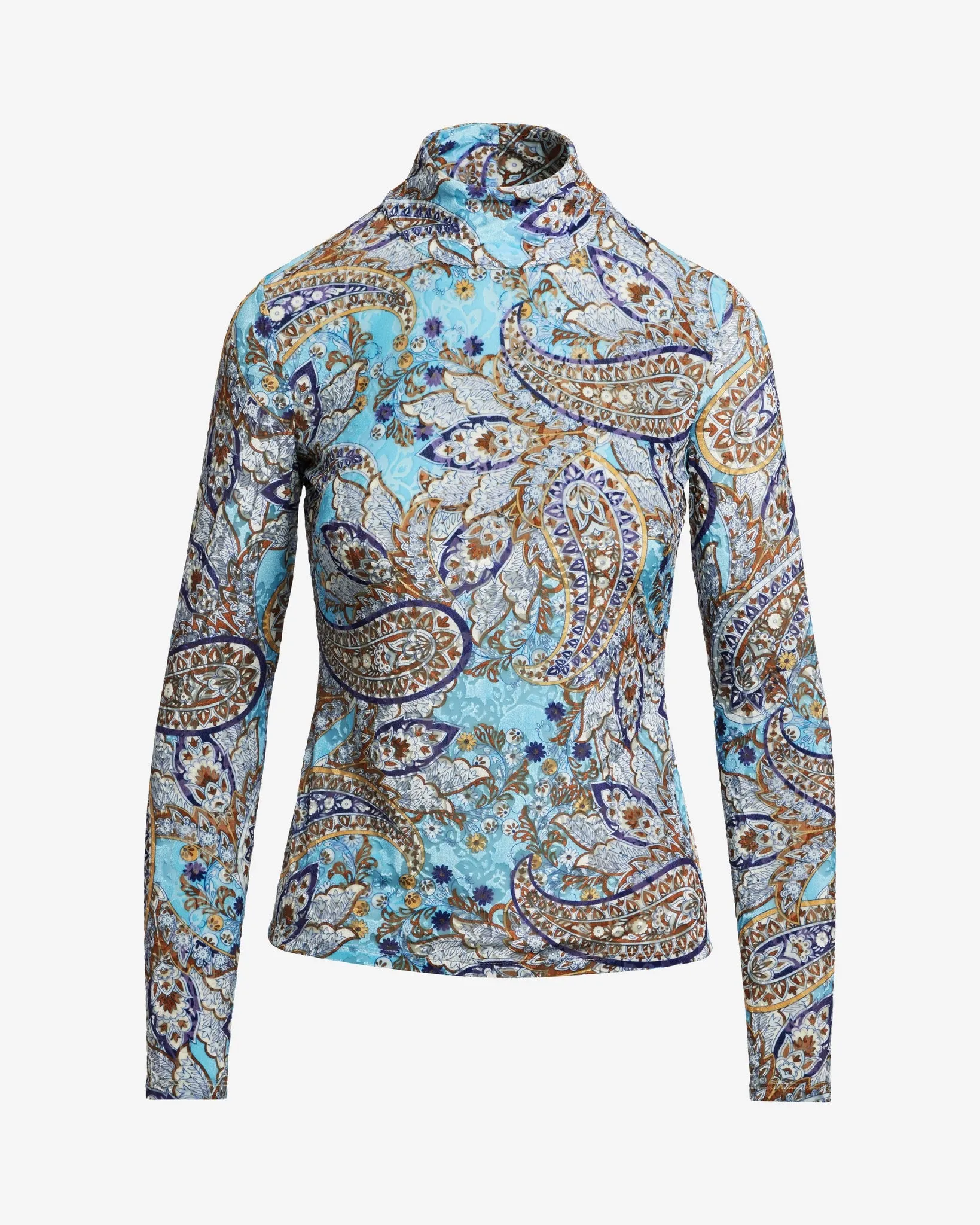 Paisley Burnout Turtleneck Knit Top Burn Out Paisley sold by Boston Proper product image thumbnail 2