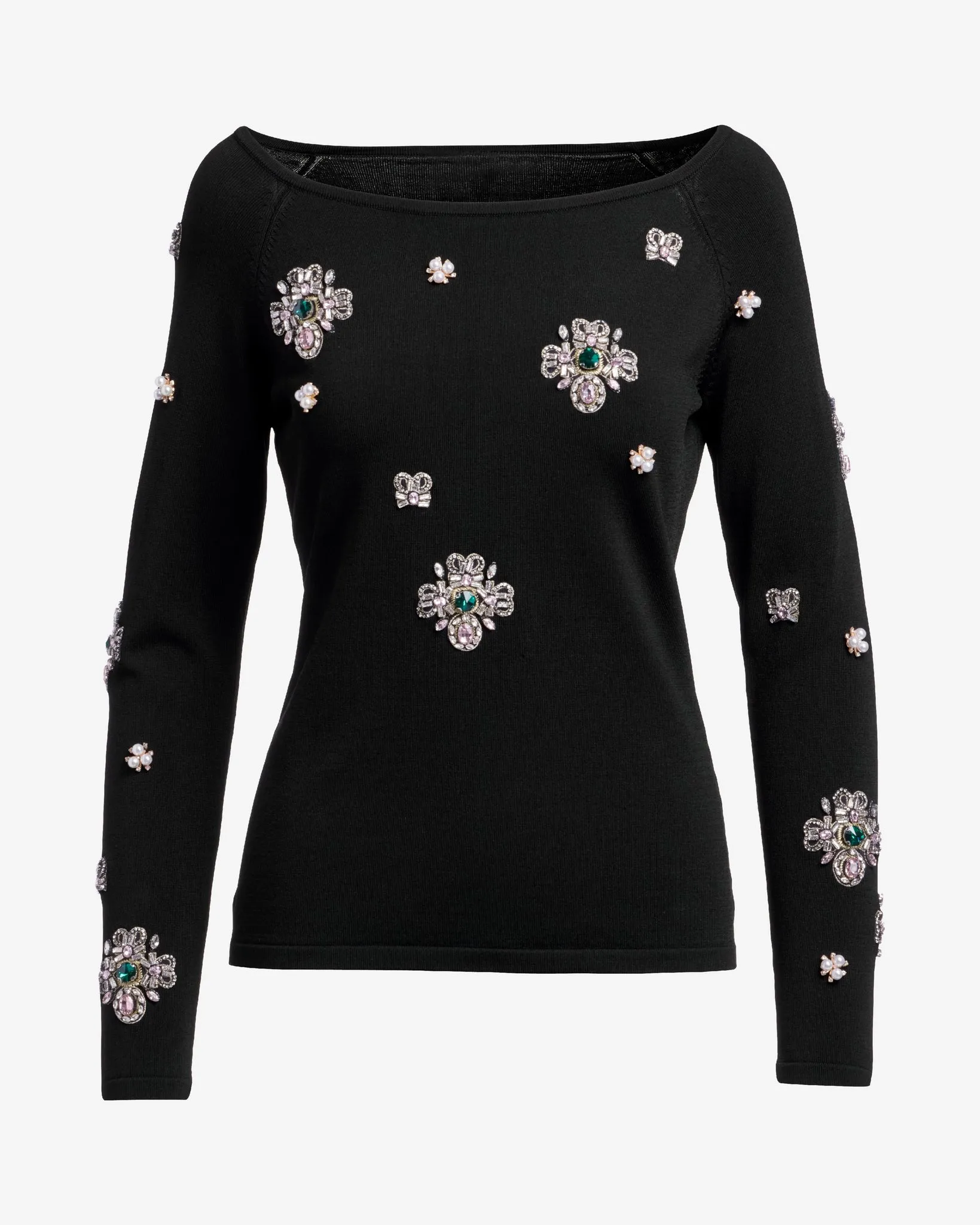Pearl and Jewel Embellished Sweater Multi sold by Boston Proper product image thumbnail 2