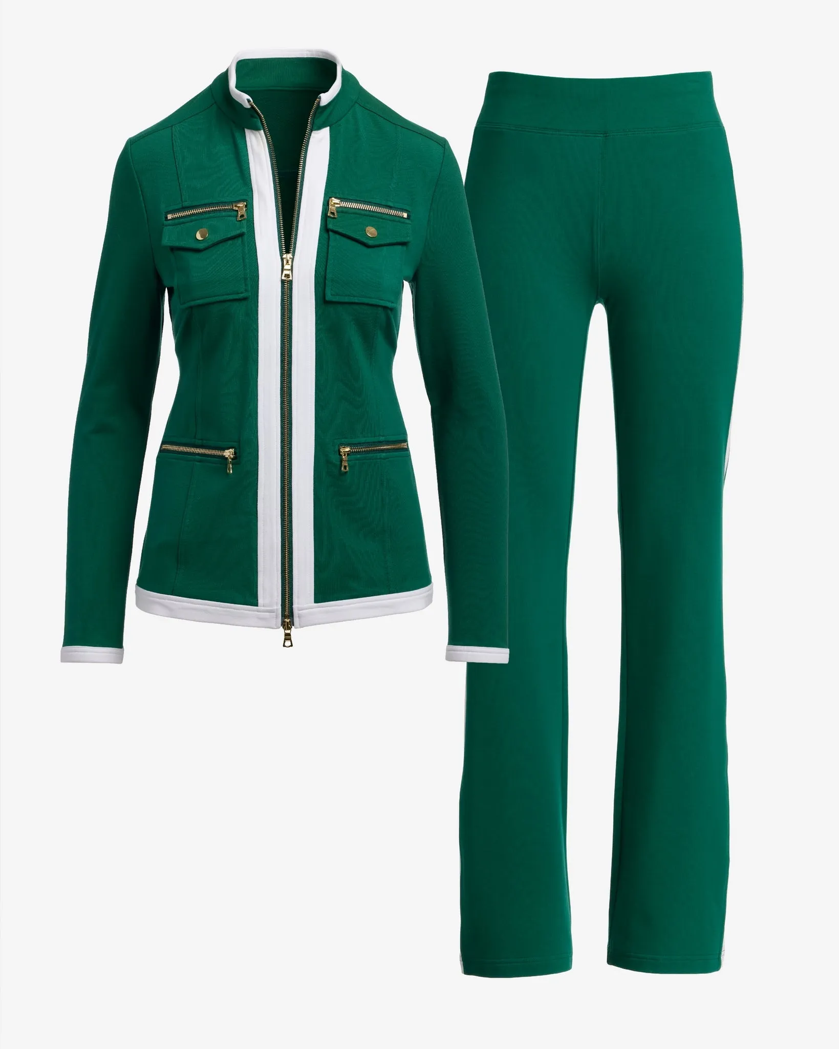 Chic Zippered Sport Coordinate Set Evergreen sold by Boston Proper product image thumbnail 2