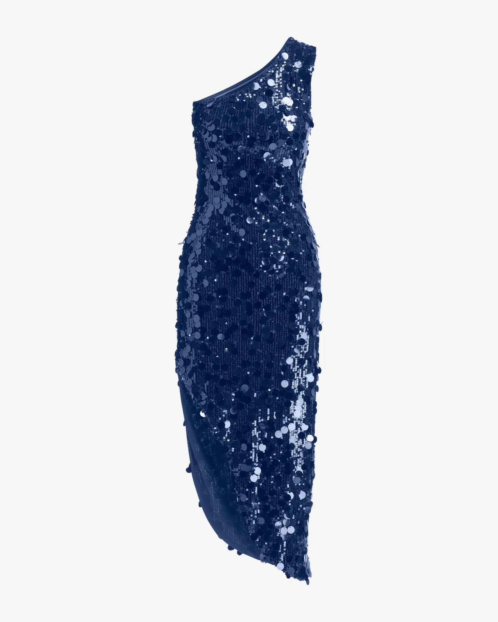 One Shoulder High Slit Paillette Ankle Dress Deep Cobalt sold by Boston Proper product image thumbnail 2