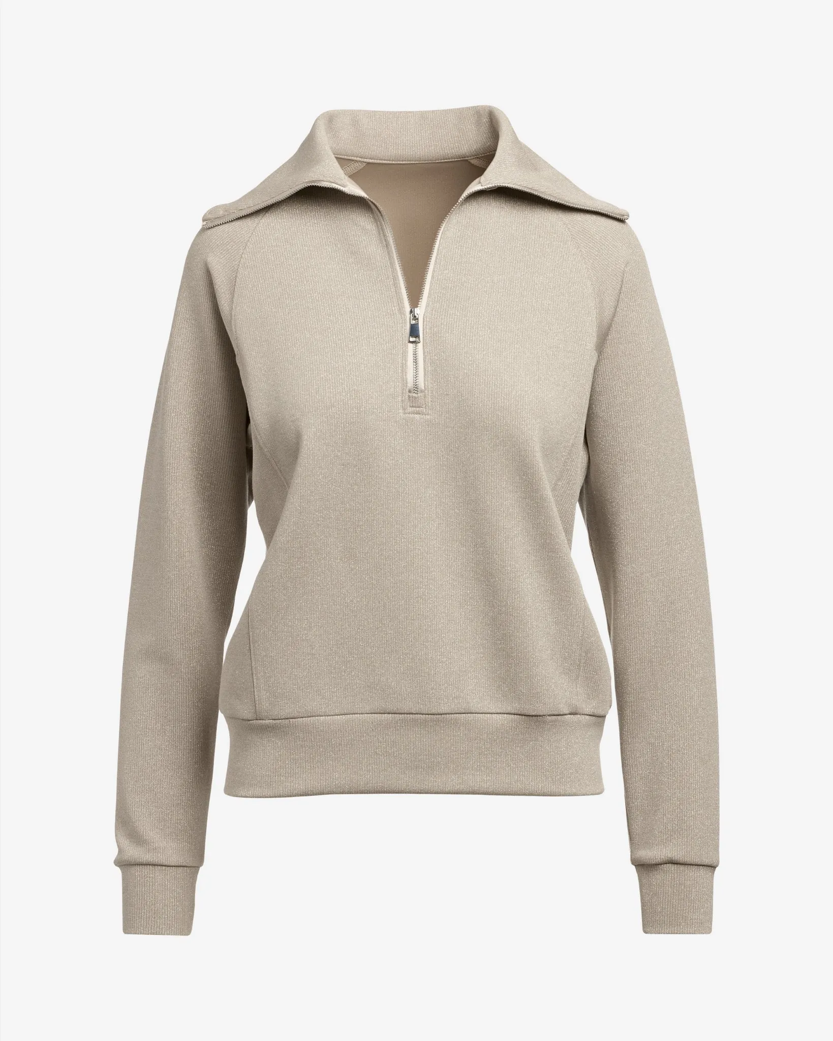 Luxe Lounge Metallic Half Zip Sweatshirt Champagne sold by Boston Proper product image thumbnail 2