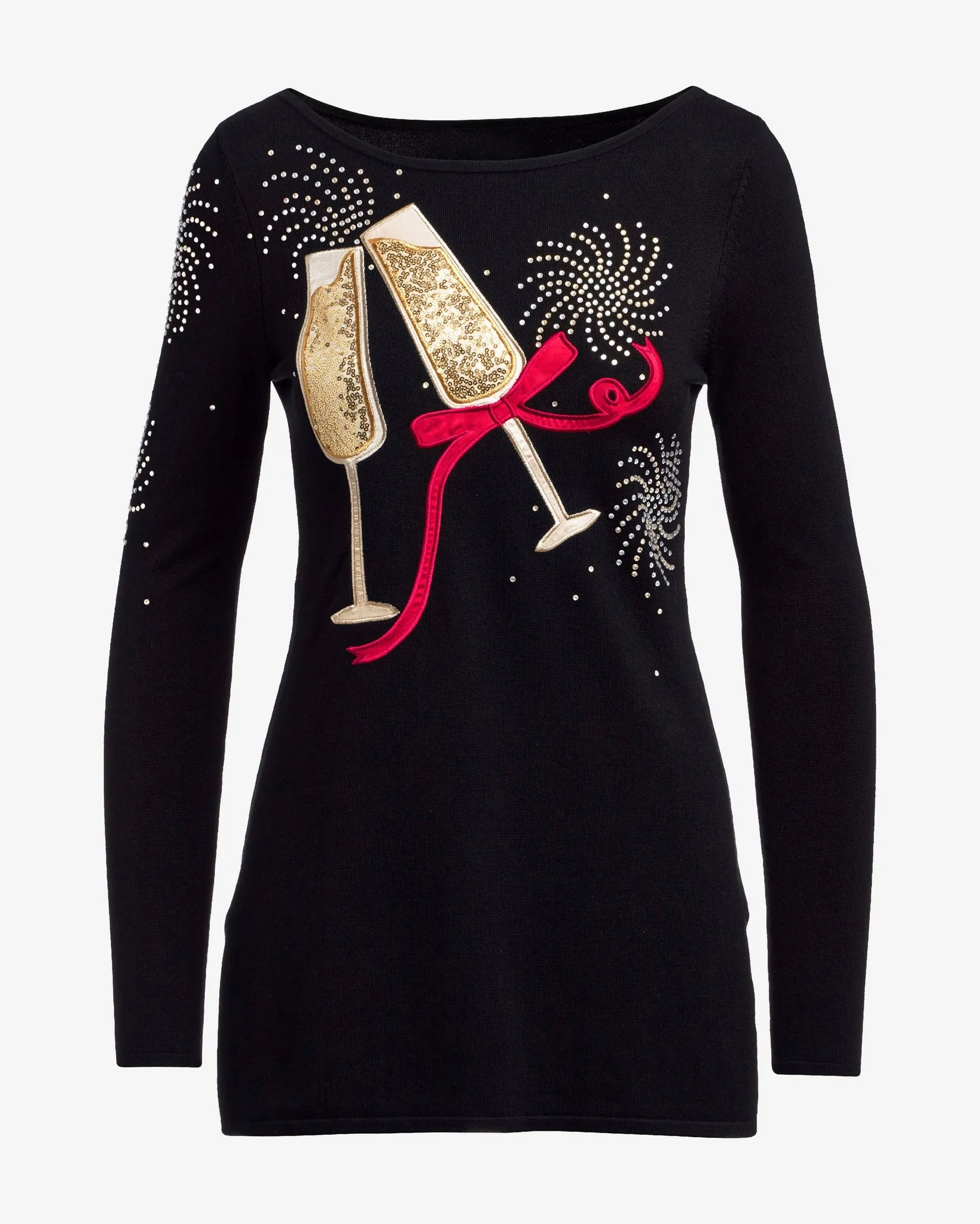 Champagne Glass Sweater Black Multi sold by Boston Proper product image thumbnail 2