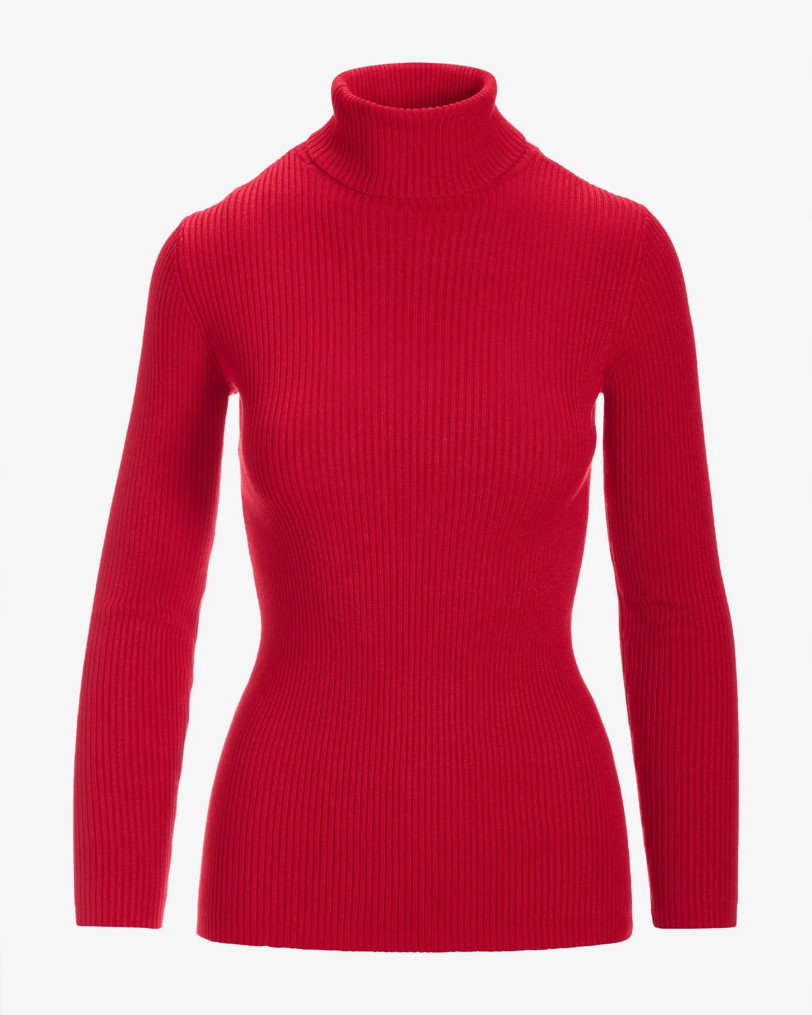 Ribbed Turtleneck Sweater Lipstick Red sold by Boston Proper product image thumbnail 2