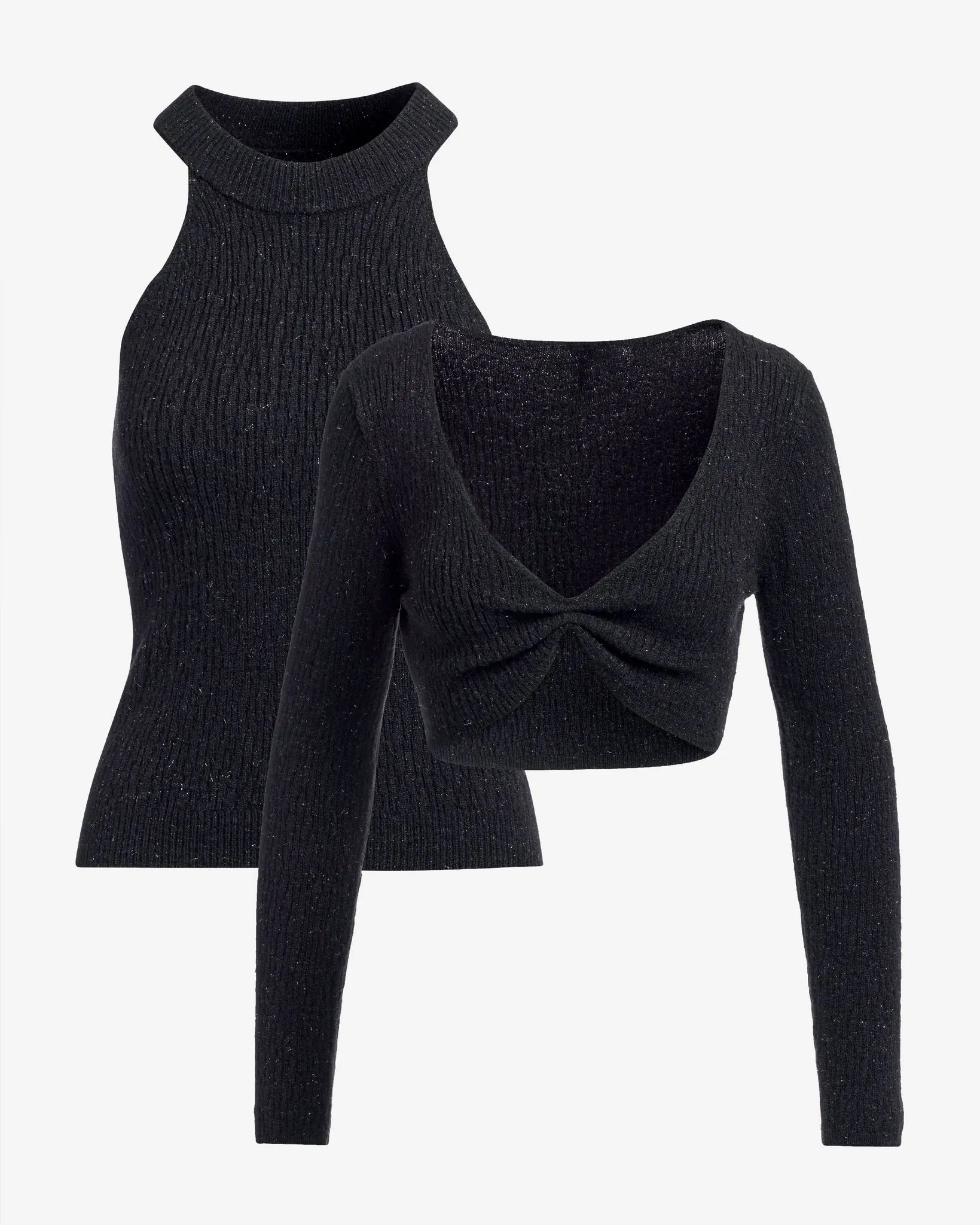 Cutout Ruched Sweater Set Black sold by Boston Proper product image thumbnail 2