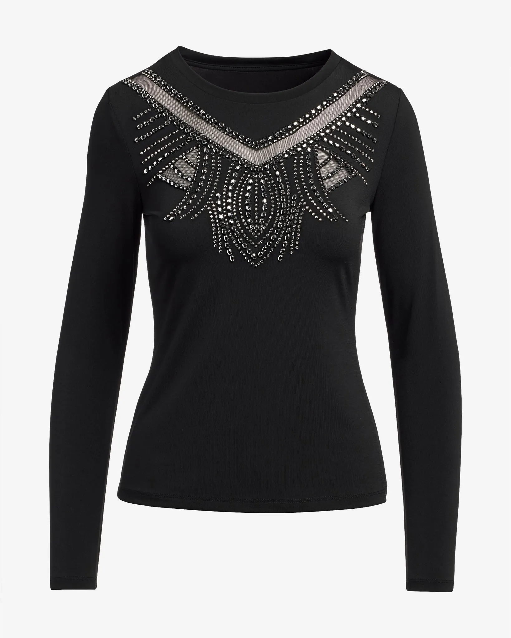 Embellished Long Sleeve Top Proper Black sold by Boston Proper product image thumbnail 2