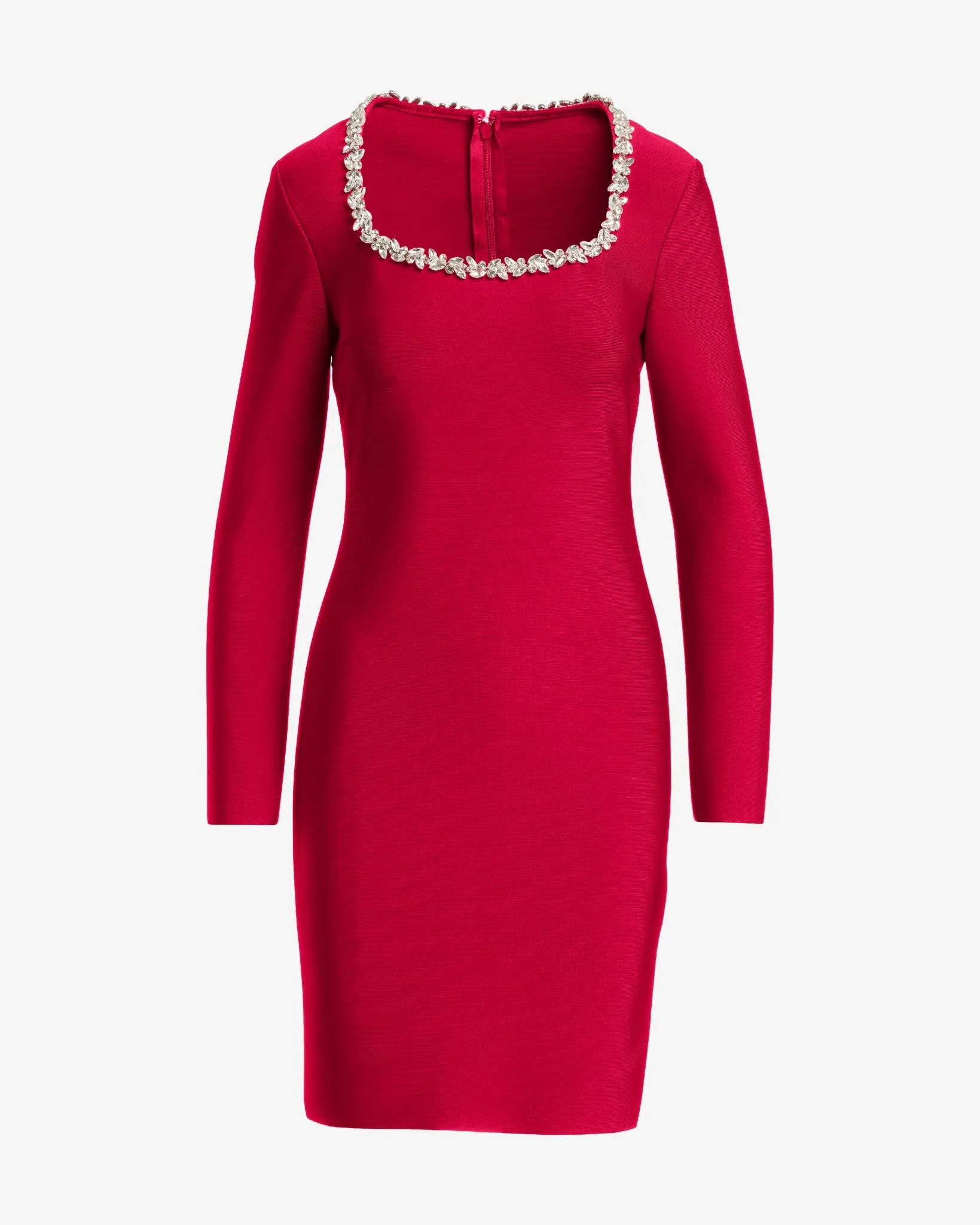 Crystal Encrusted Neckline Bandage Dress Jester Red sold by Boston Proper product image thumbnail 2