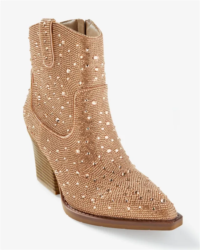 Embellished Western Bootie Rose Gold sold by Boston Proper