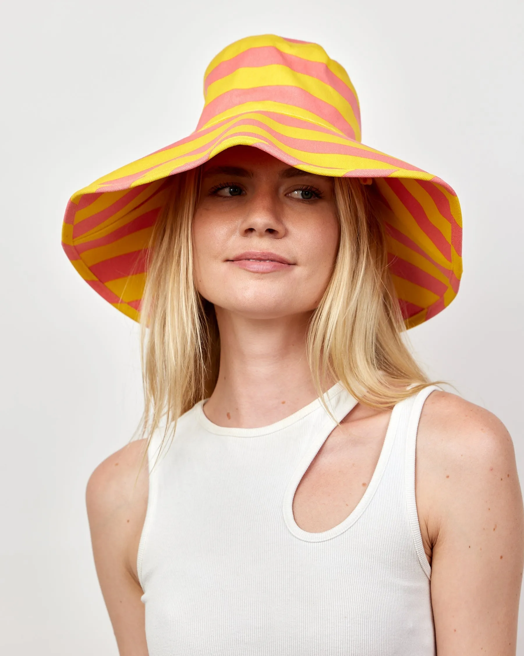 Striped Canvas Sunhat sold by Boston Proper product image thumbnail 5