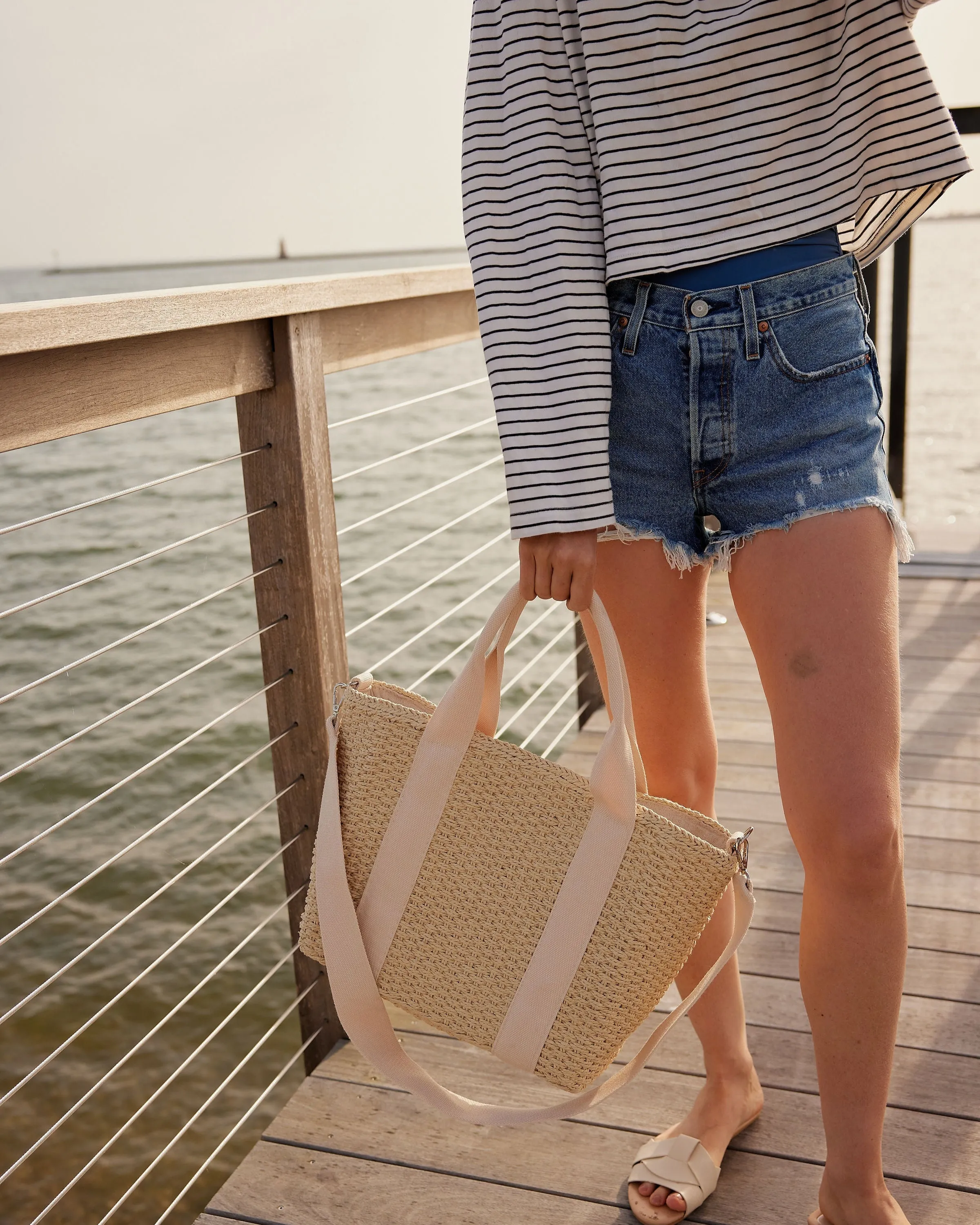Modern Straw Cooler Tote sold by Boston Proper product image thumbnail 5