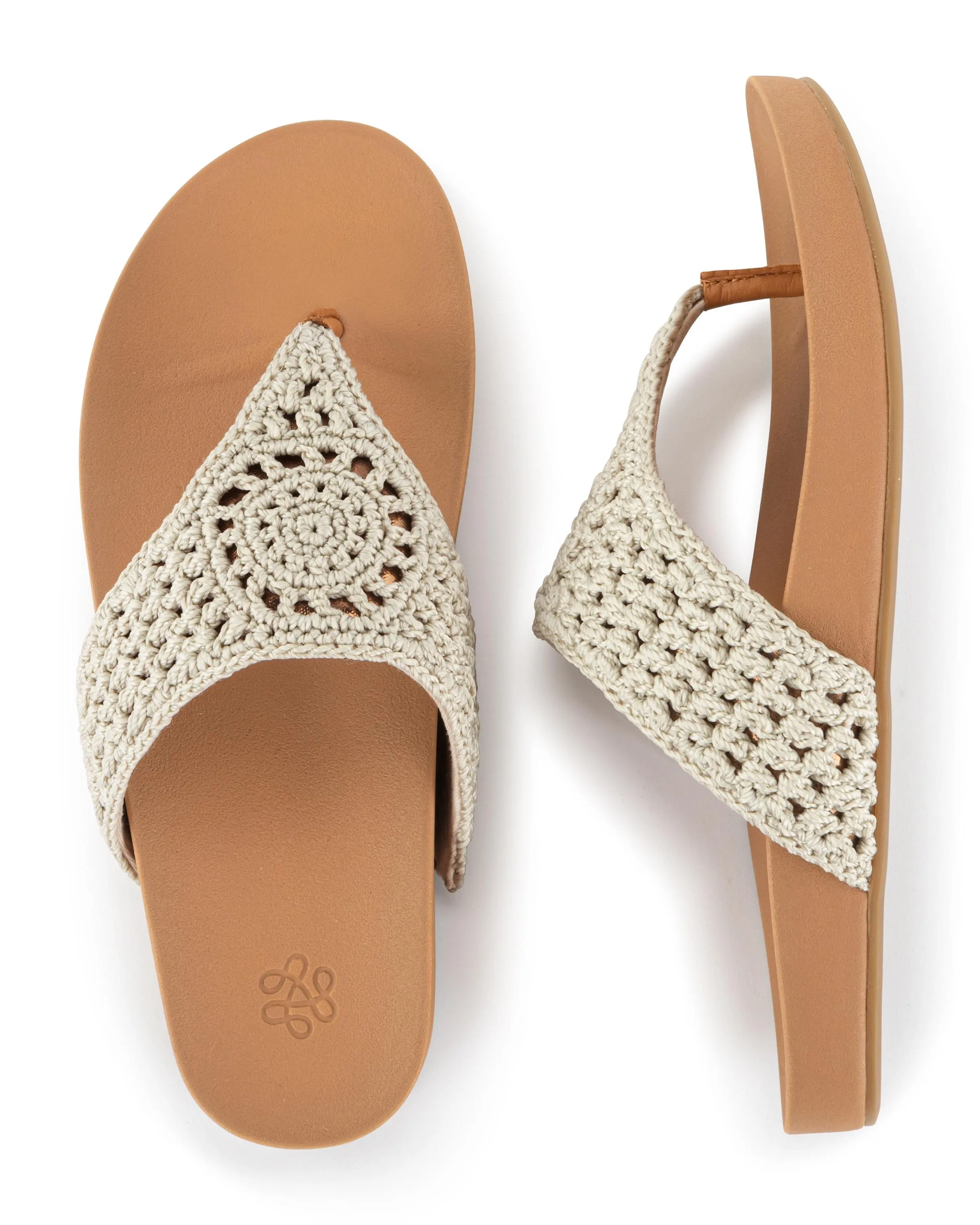 Everly Sandal - Hand Crochet - Natural Medallion sold by Boston Proper product image thumbnail 4