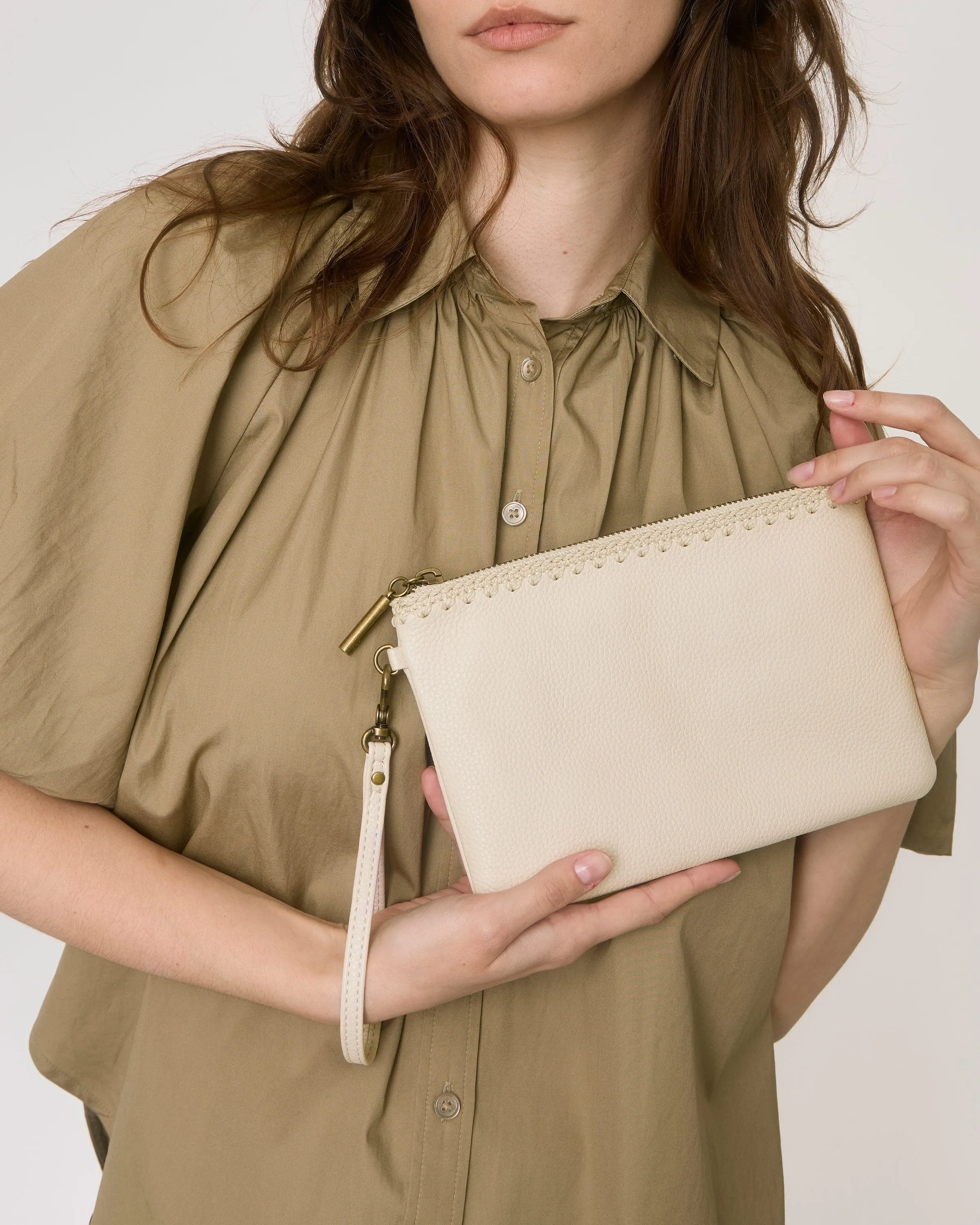 Vita Wristlet - Leather - Stone sold by Boston Proper product image thumbnail 2