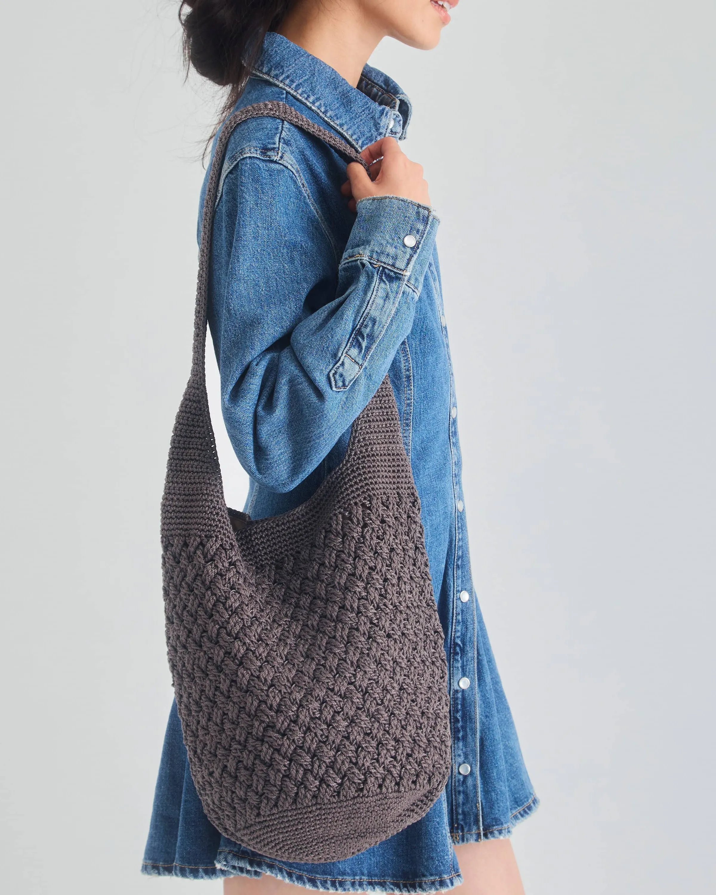 120 Hobo - Hand Crochet - Mushroom Cozy Weave sold by Boston Proper product image thumbnail 2