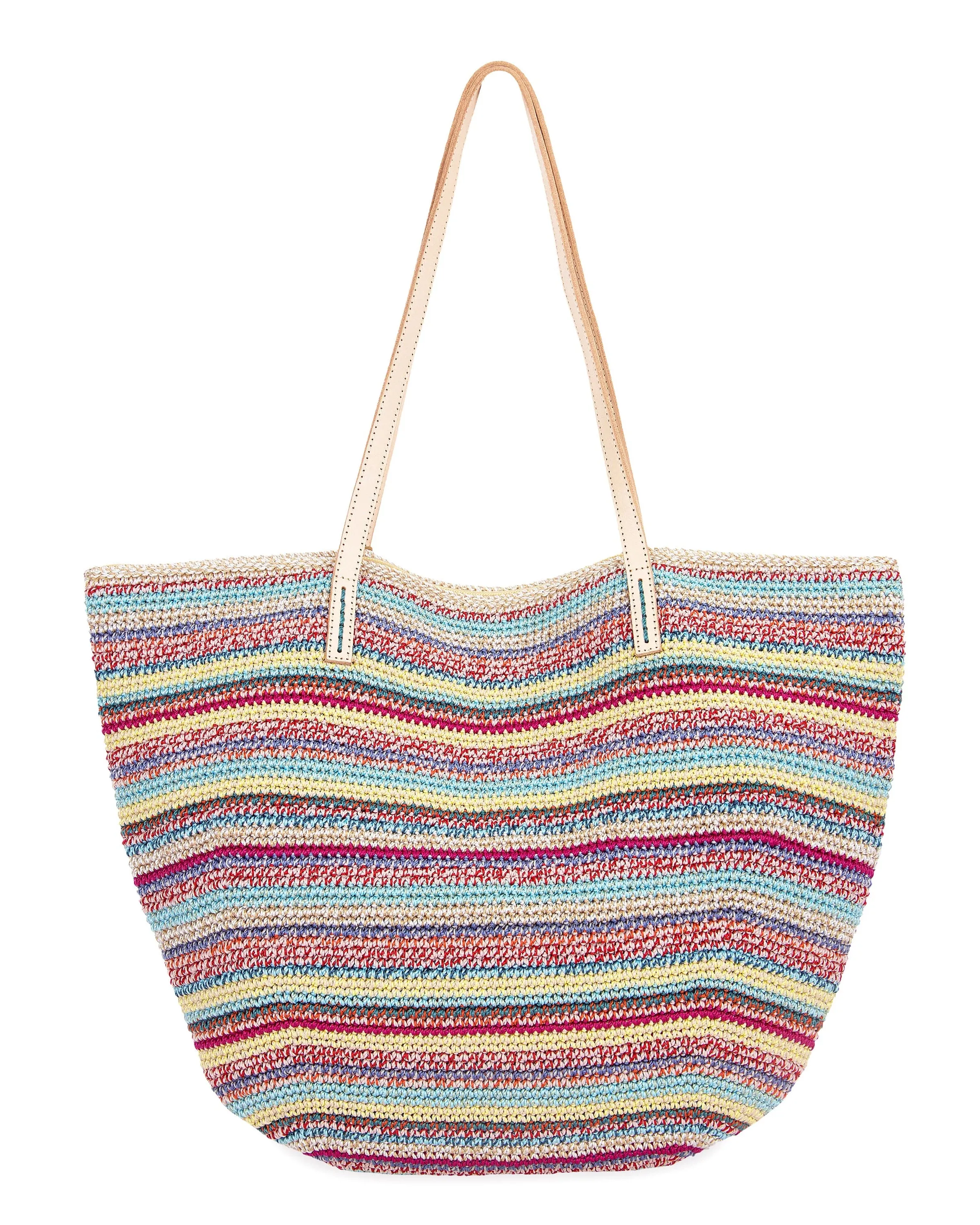 Faye Large Tote - Hand Crochet - Eden Stripe sold by Boston Proper product image thumbnail 4