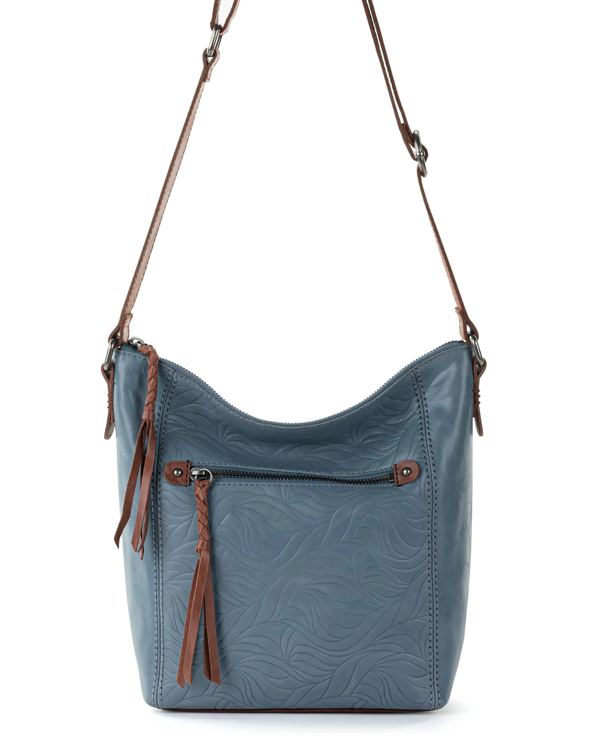 Ashland Crossbody - Leather - Maritime Wave Embossed sold by Boston Proper product image thumbnail 2