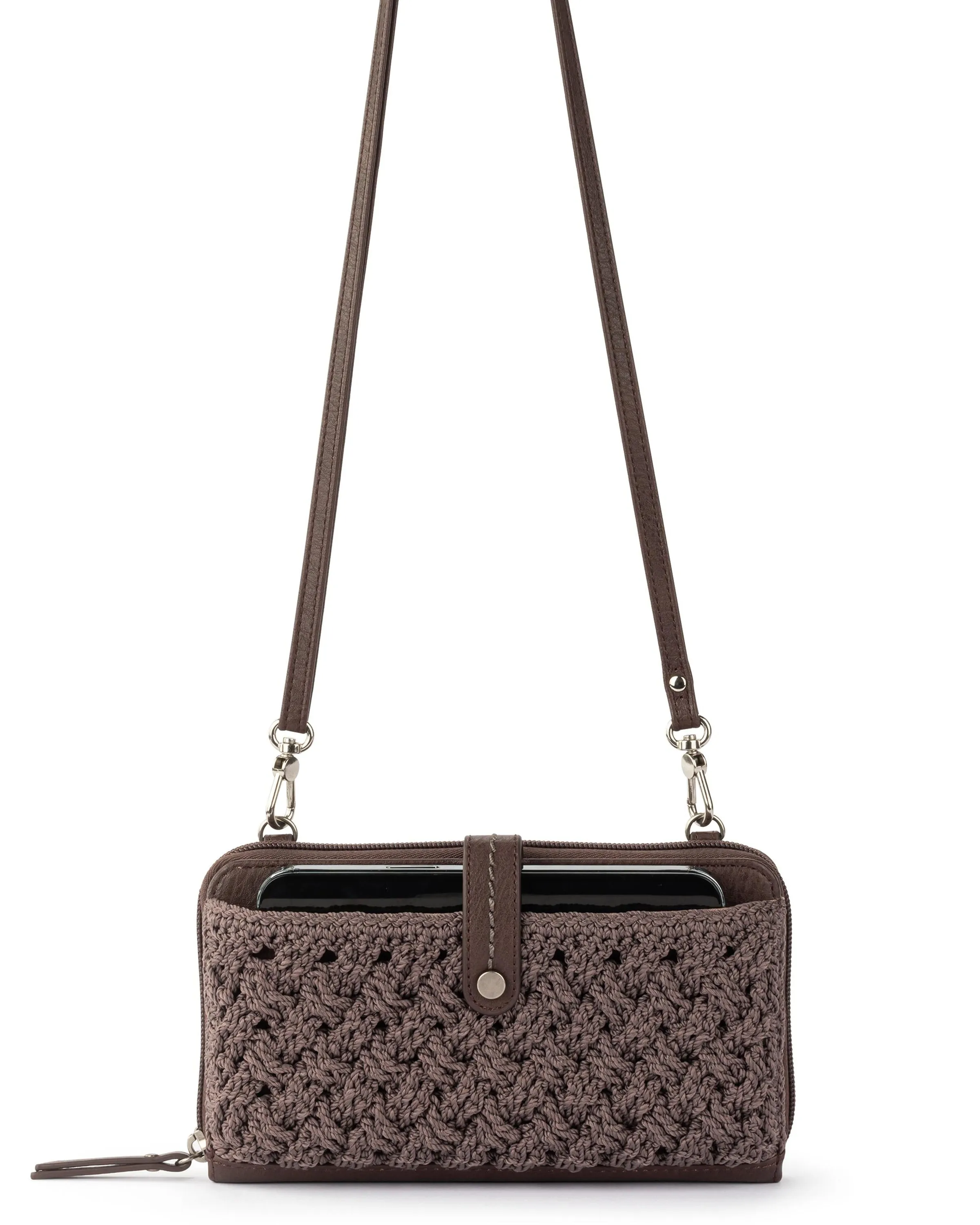 Iris Smartphone Wallet - Hand Crochet - Mushroom Cozy Weave sold by Boston Proper product image thumbnail 3