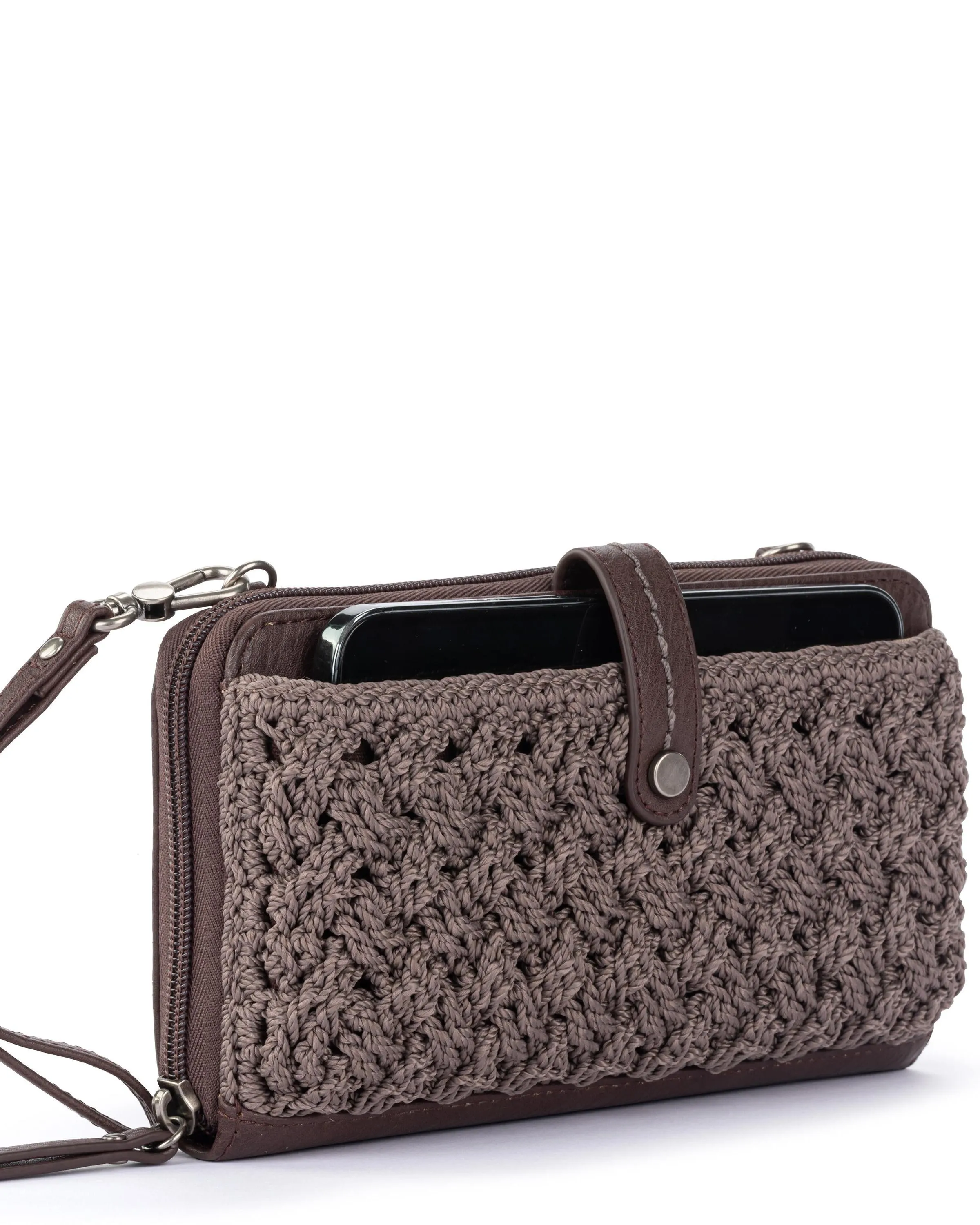Iris Smartphone Wallet - Hand Crochet - Mushroom Cozy Weave sold by Boston Proper product image thumbnail 4
