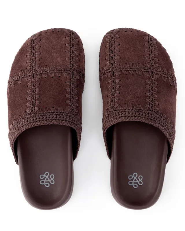 Bolinas Clog - Leather - Mahogany Suede Patch sold by Boston Proper