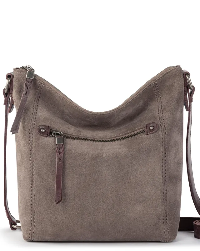 Ashland Crossbody - Leather - Mushroom Suede sold by Boston Proper
