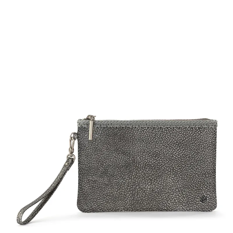 Vita Wristlet - Leather - Dark Silver sold by Boston Proper