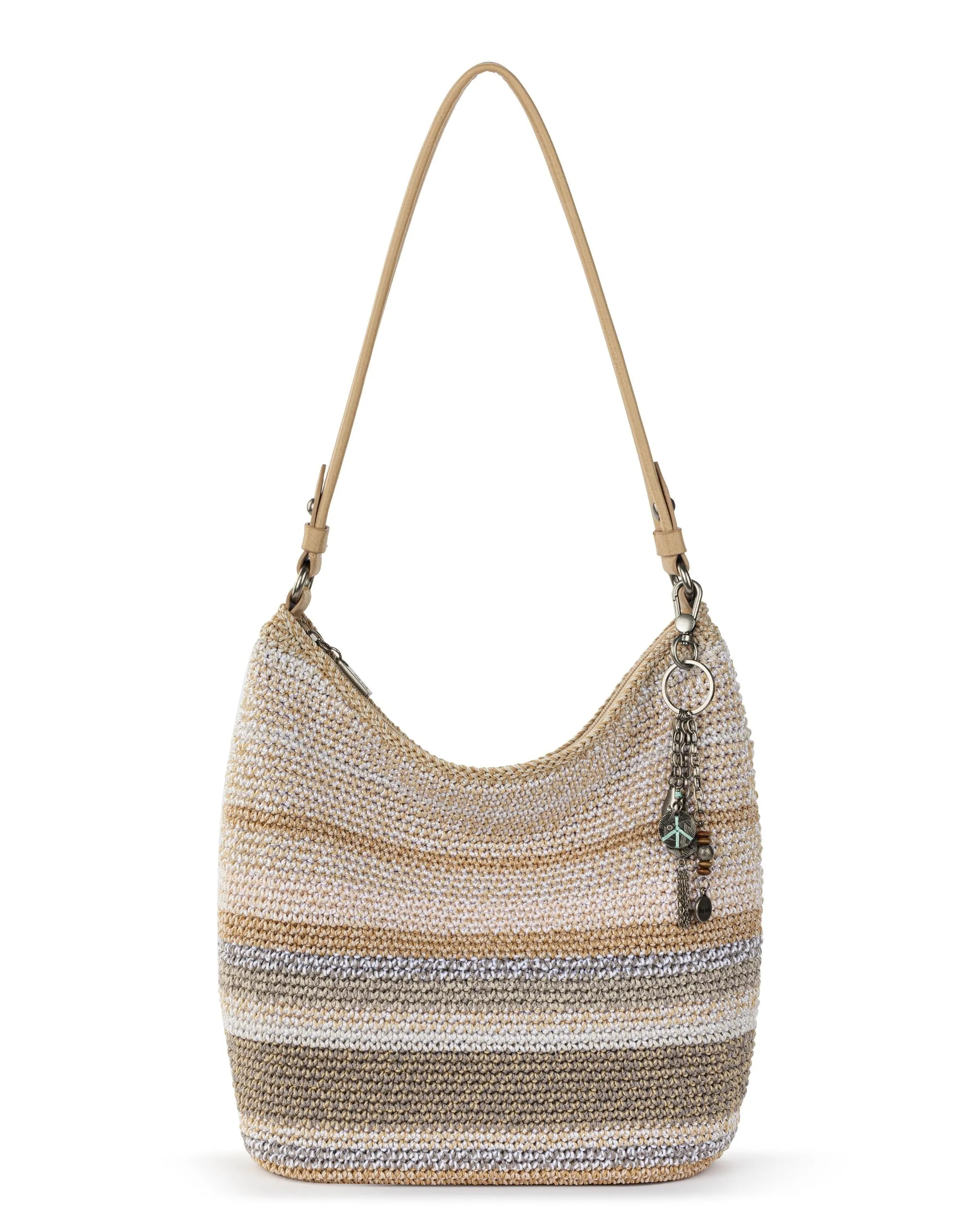 Sequoia Hobo - Hand Crochet - Sand Stripe sold by Boston Proper