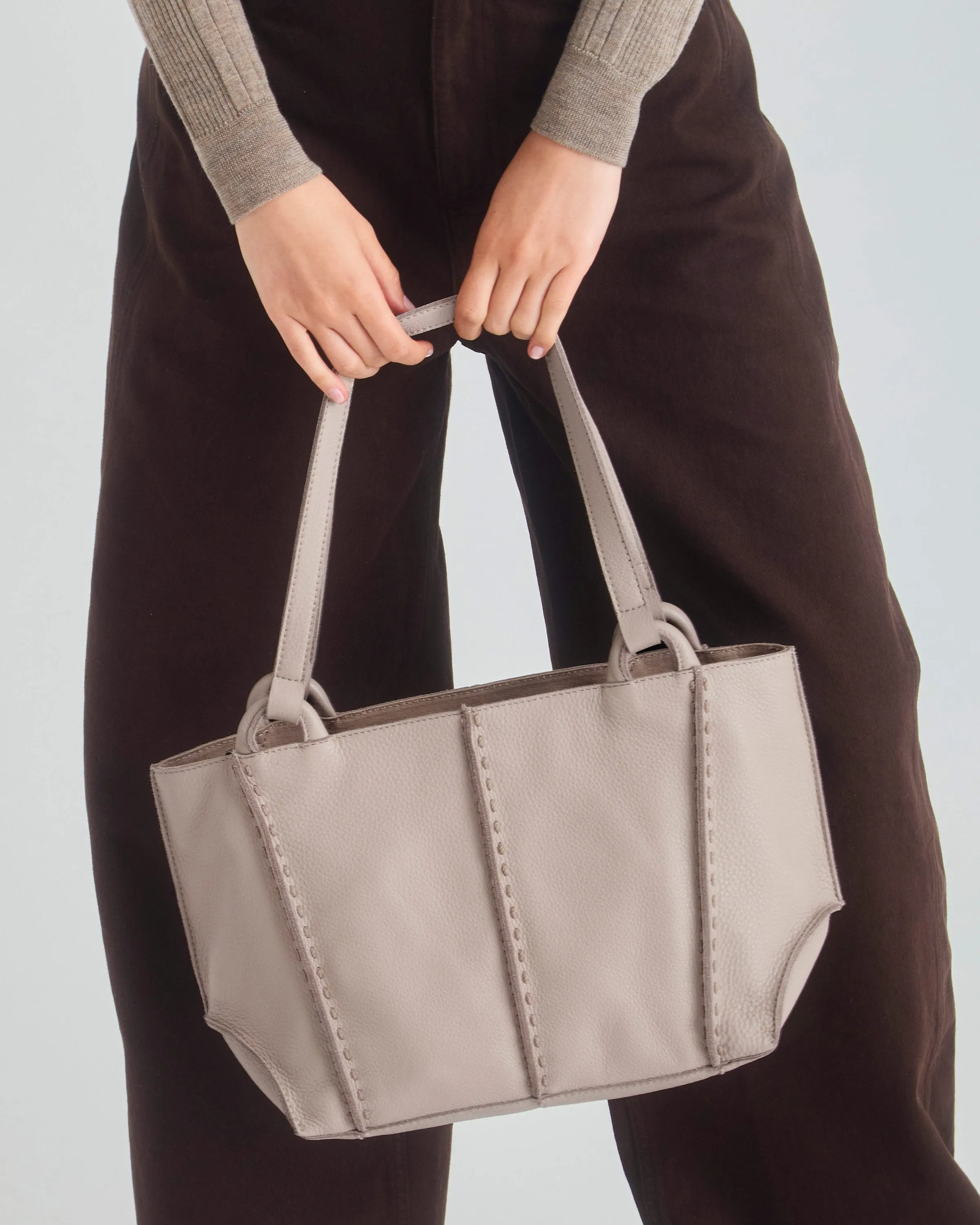 Los Feliz Satchel - Leather - Sand sold by Boston Proper product image thumbnail 5