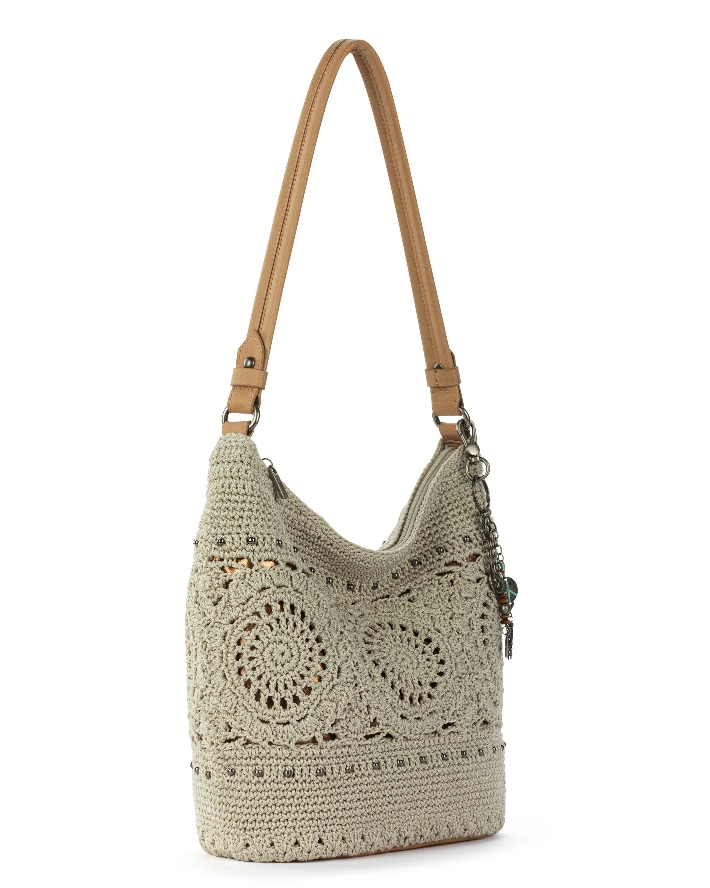 Sequoia Hobo - Hand Crochet - Natural Grey Medallion sold by Boston Proper product image thumbnail 2