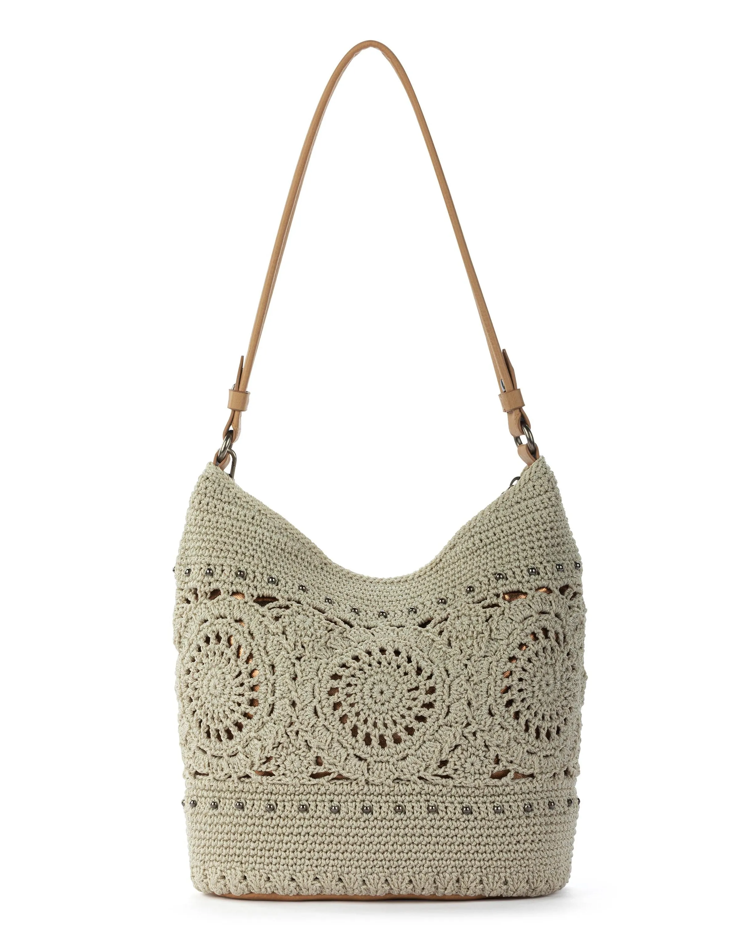 Sequoia Hobo - Hand Crochet - Natural Grey Medallion sold by Boston Proper product image thumbnail 4