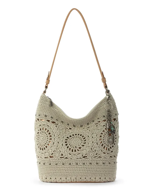 Sequoia Hobo - Hand Crochet - Natural Grey Medallion sold by Boston Proper