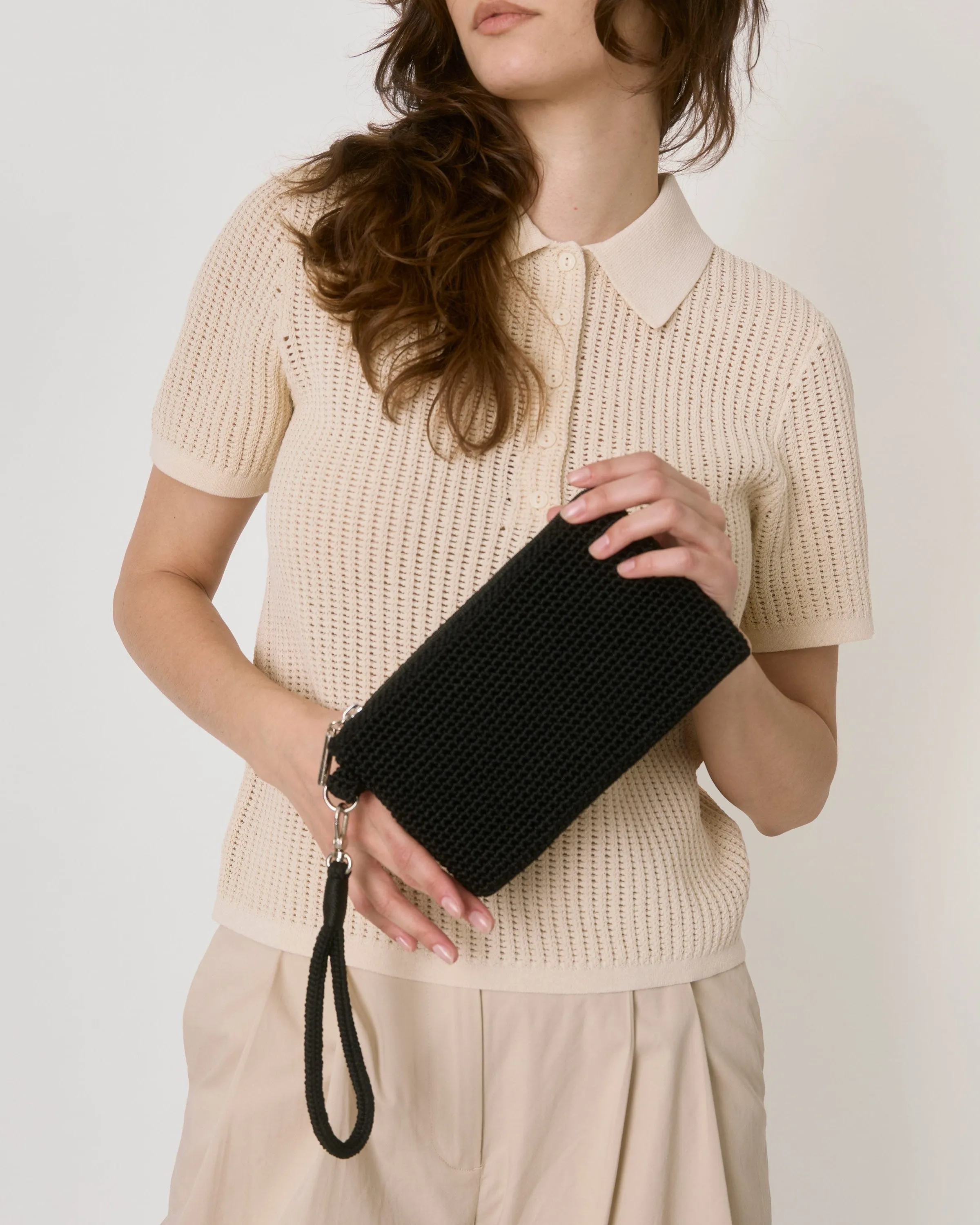 Vita Wristlet - Hand Crochet - Black sold by Boston Proper product image thumbnail 2