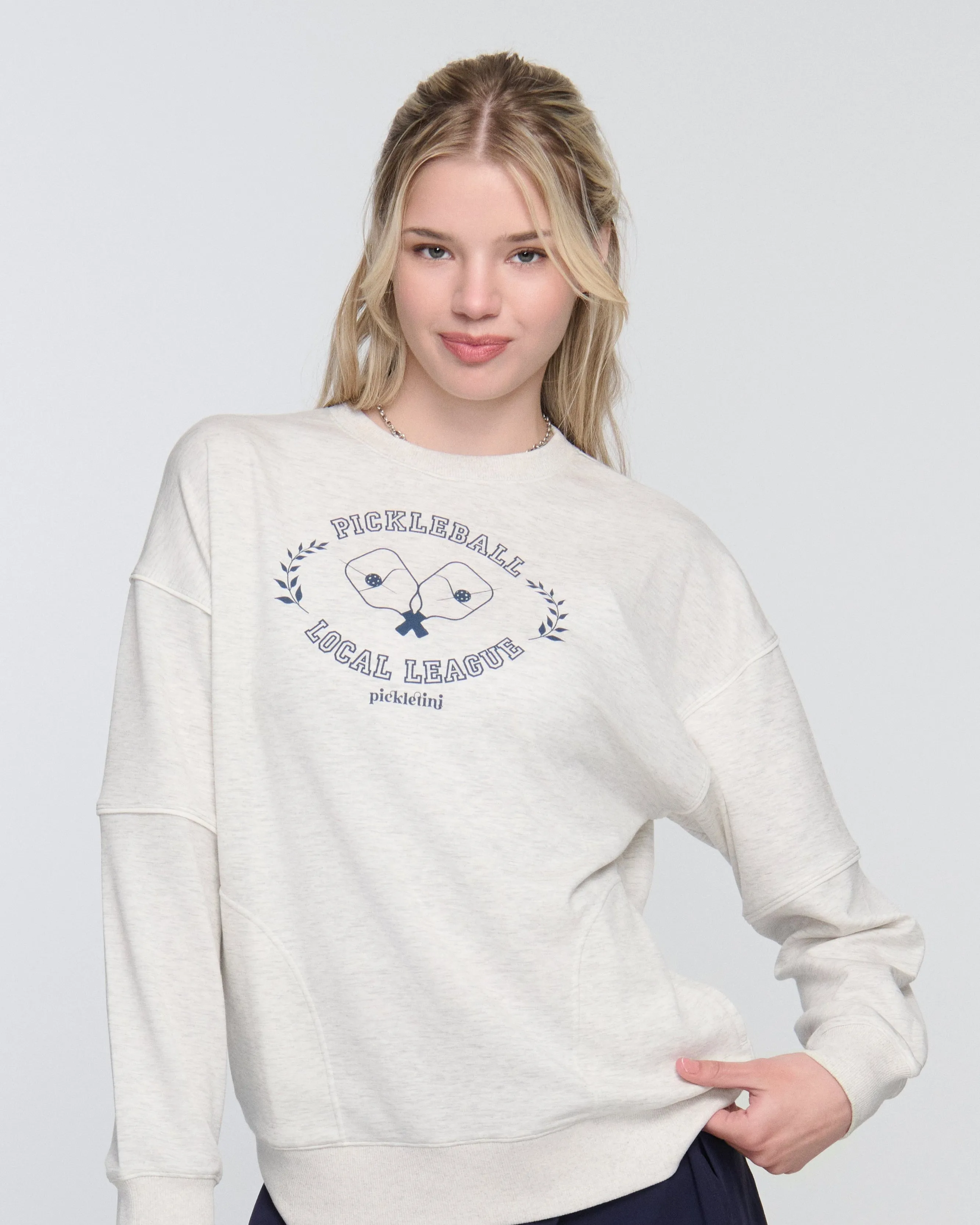 Rosa Pickleball Sweater – Long Sleeve Crewneck sold by Boston Proper product image thumbnail 4
