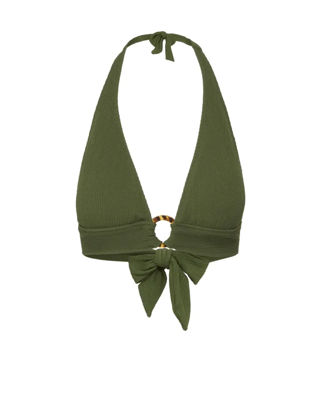 Erin Top Olive Texture sold by Boston Proper