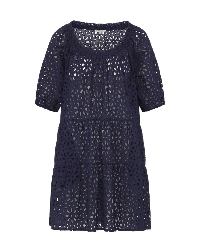 Kelly Dress Navy Seaside Eyelet sold by Boston Proper