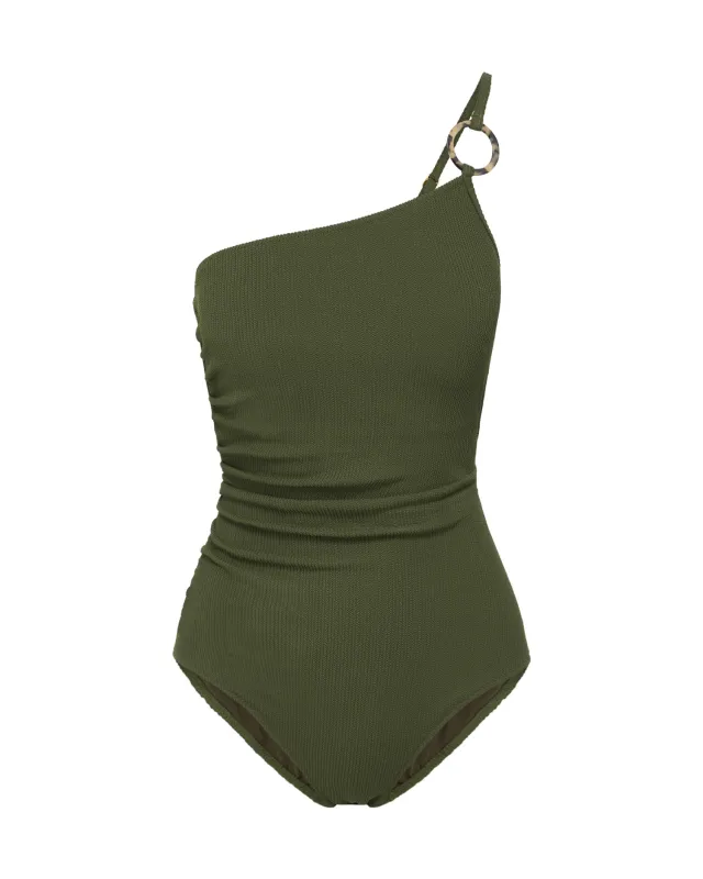 Kara One Piece Olive Texture sold by Boston Proper