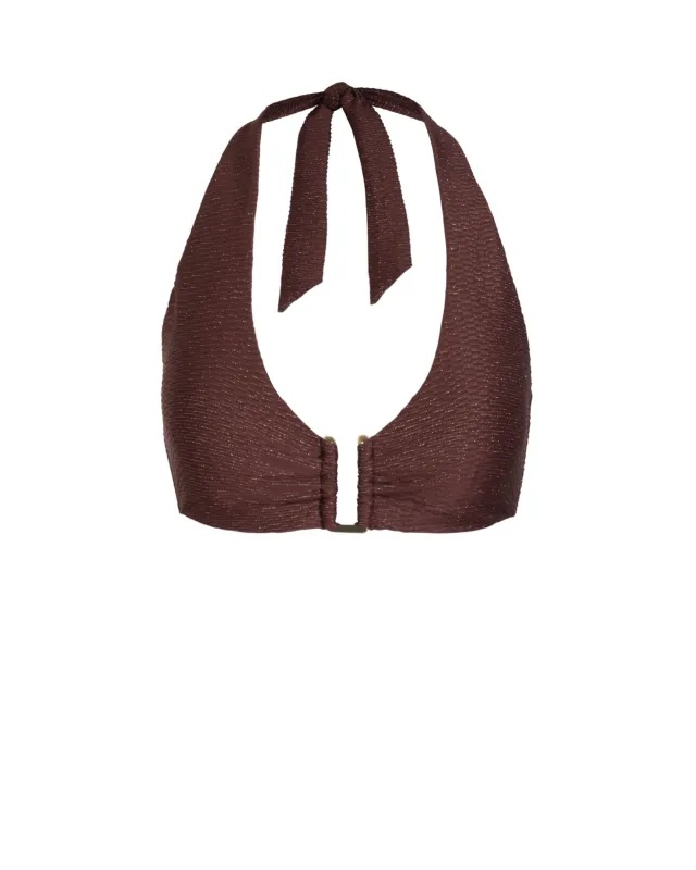 Shana Top In Cacao Metallic sold by Boston Proper