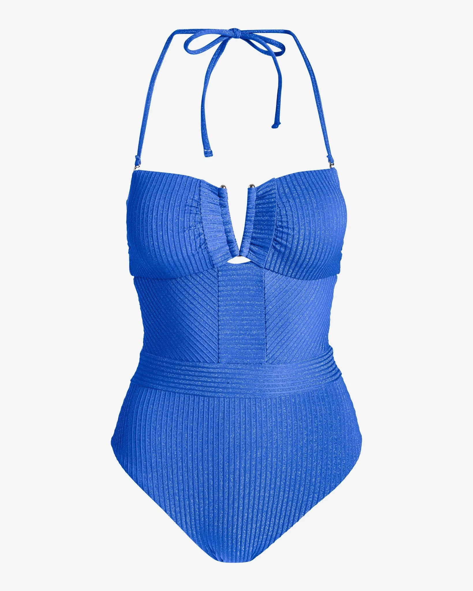 Shimmer V Hardware One Piece Lapis sold by Boston Proper product image thumbnail 2