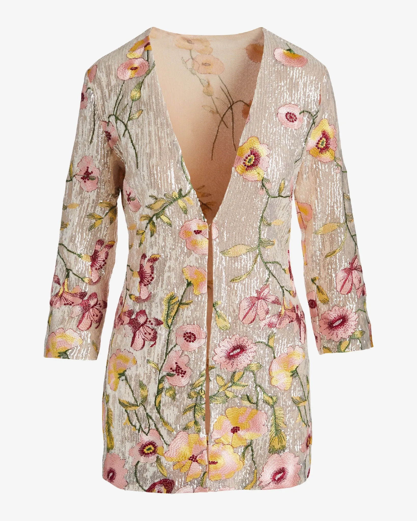 Sequin Embroidered Floral Duster Multi sold by Boston Proper product image thumbnail 2
