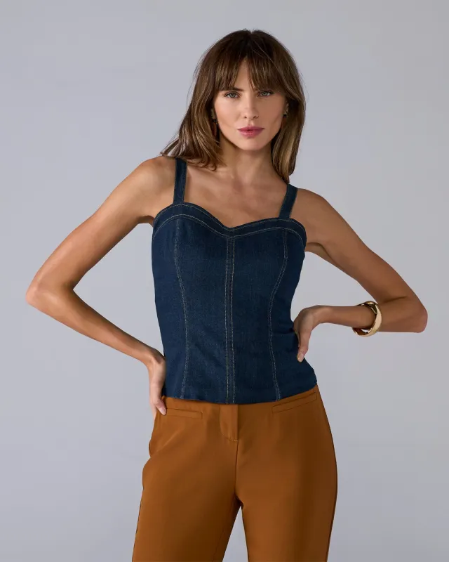 Woven Denim Tank Rinse sold by Boston Proper