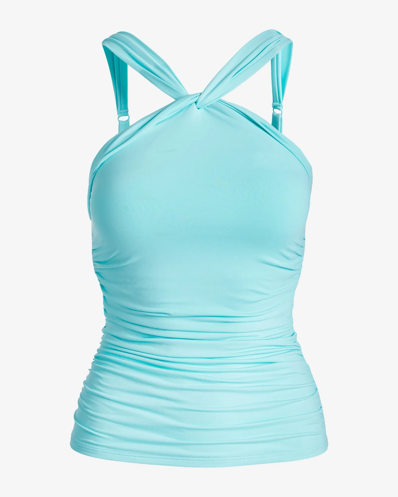 Swim Sense High Neck Tankini Top Aqua Splash sold by Boston Proper product image thumbnail 2