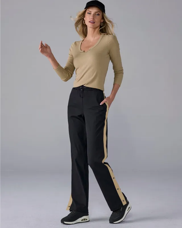 Track Stripe Pant Black Multi sold by Boston Proper