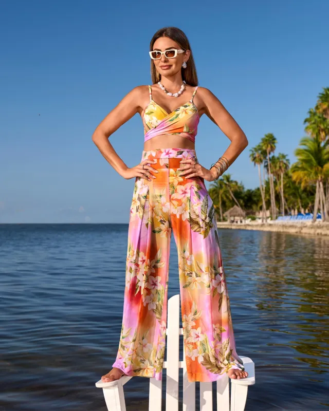 Swim Sense Mesh Print Pant Ombre Floral sold by Boston Proper