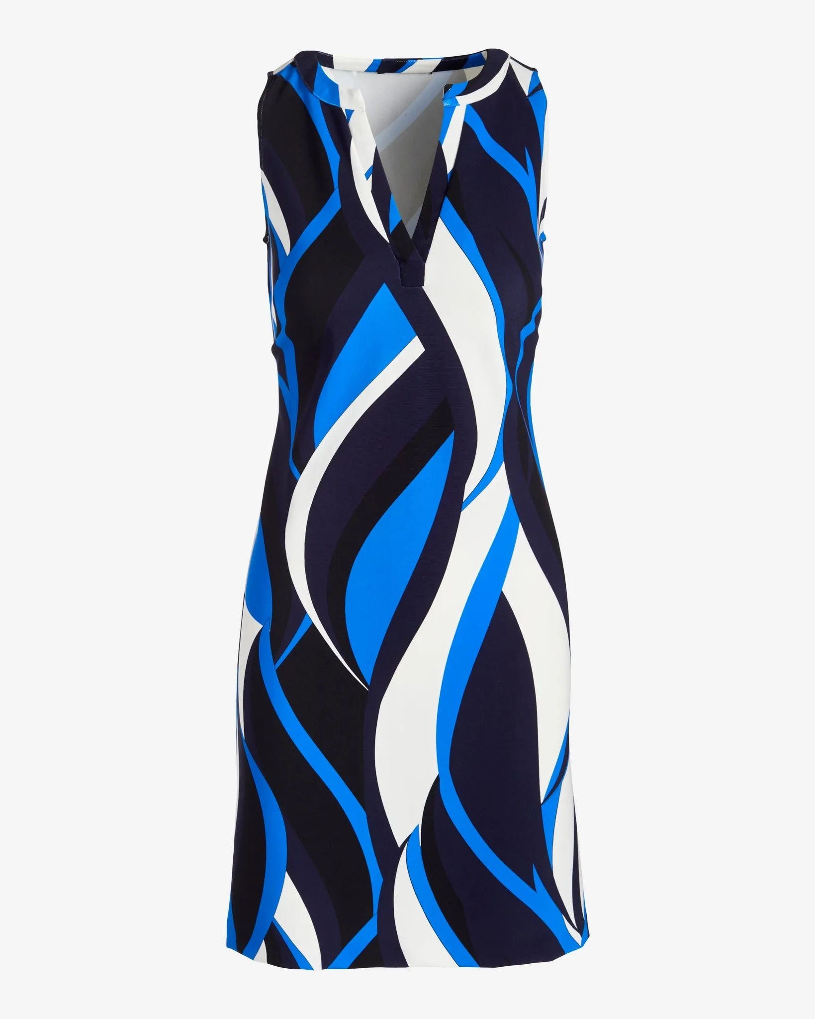 Beyond Travel Printed Shift Mini Dress Abstract Waves sold by Boston Proper product image thumbnail 2