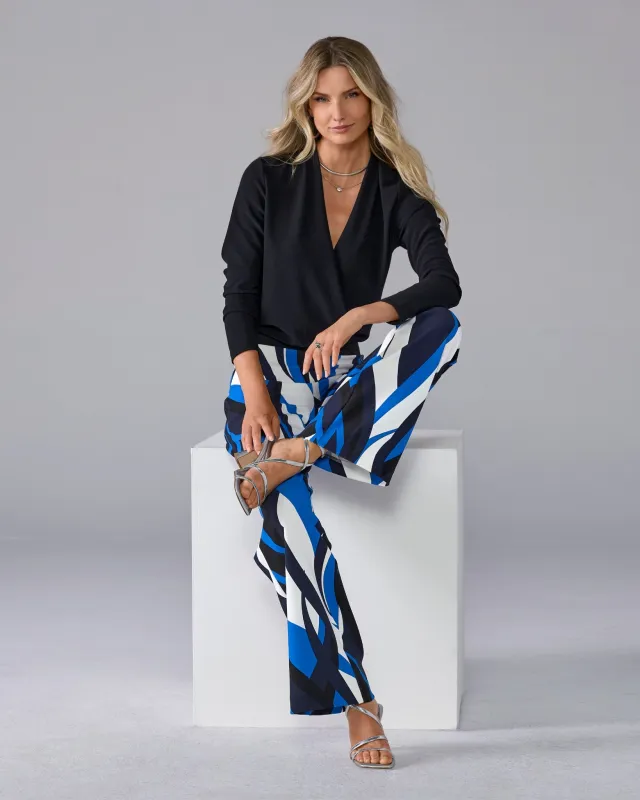 Beyond Travel Print Palazzo Pant Abstract Waves sold by Boston Proper